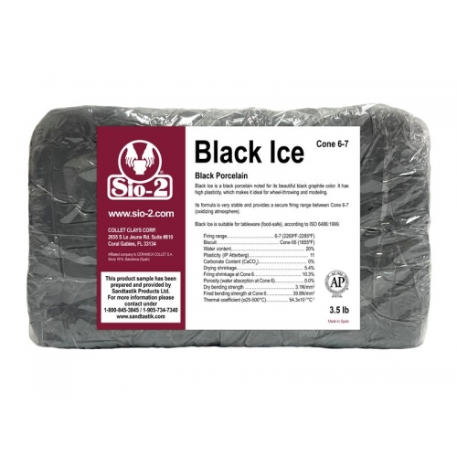 SIO-2® BLACK ICE - Black Porcelain, 3.5 lb Sample